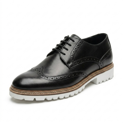 Black Brogue with White Outsole
