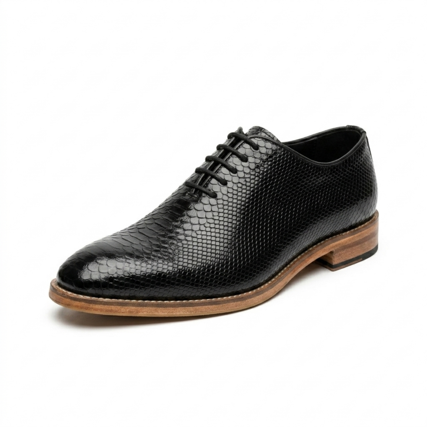 Men's Black textured Dress Shoes