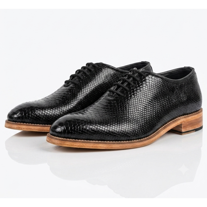 Men's Black textured Dress Shoes