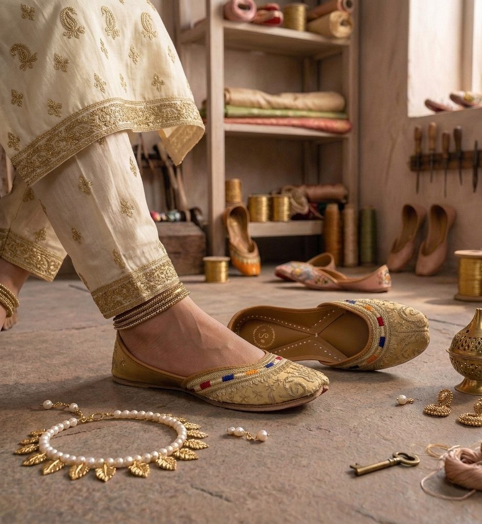 Bibaa Cream Handcrafted Punjabi Jutti for Women — The Shoe Artisans
